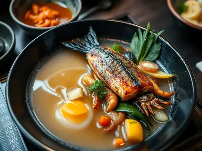 日本料理の出汁巻き卵と焼き魚